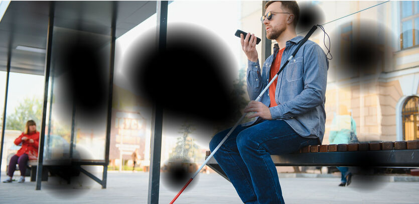 Image avec tâches pour montrer aux personnes voyantes à quoi cela peut ressembler